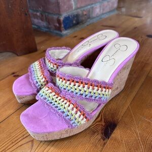 Jessica Simpson crocheted wedges